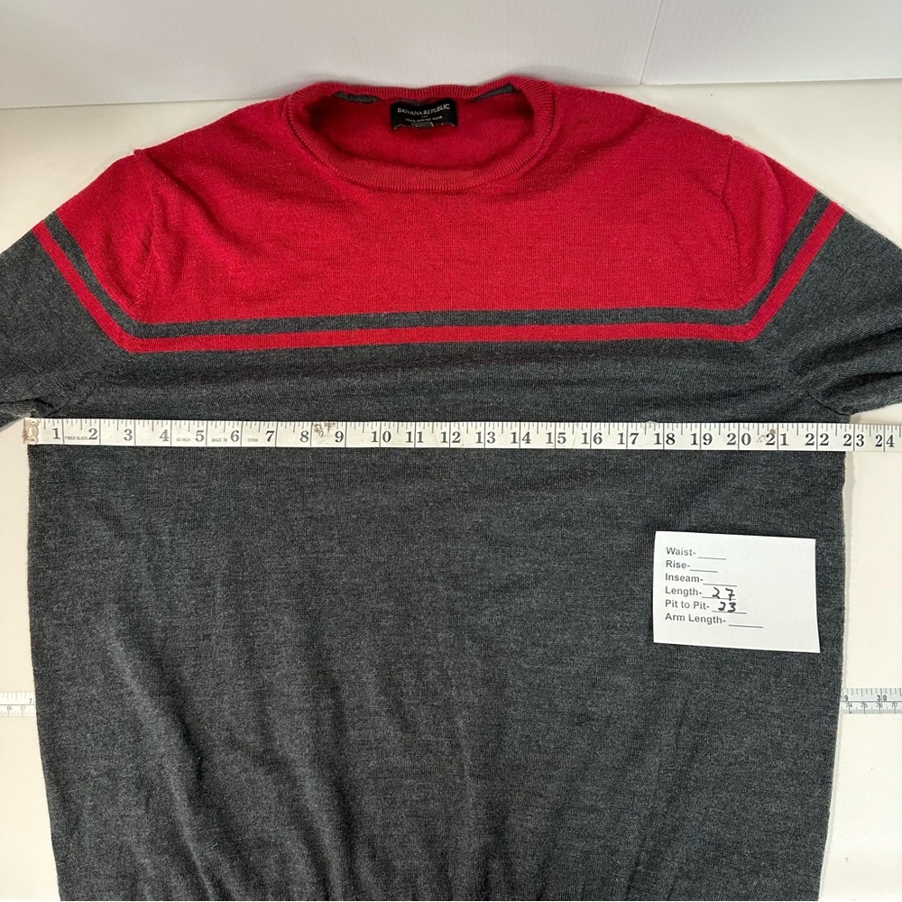 BANANA REPUBLIC FACTORY Sweater Sz XL Merino Wool  Color Block - Picture 3 of 7